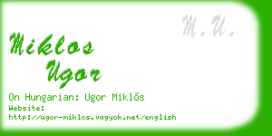 miklos ugor business card